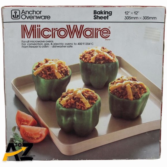 Vintage Anchor Ovenware Hocking Microware 12" Square Baking Sheet w Box & Manual - Picture 12 of 12